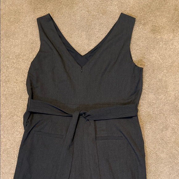 LOFT Elegant Dark Gray Sleeveless Jumpsuit - Picture 9 of 10
